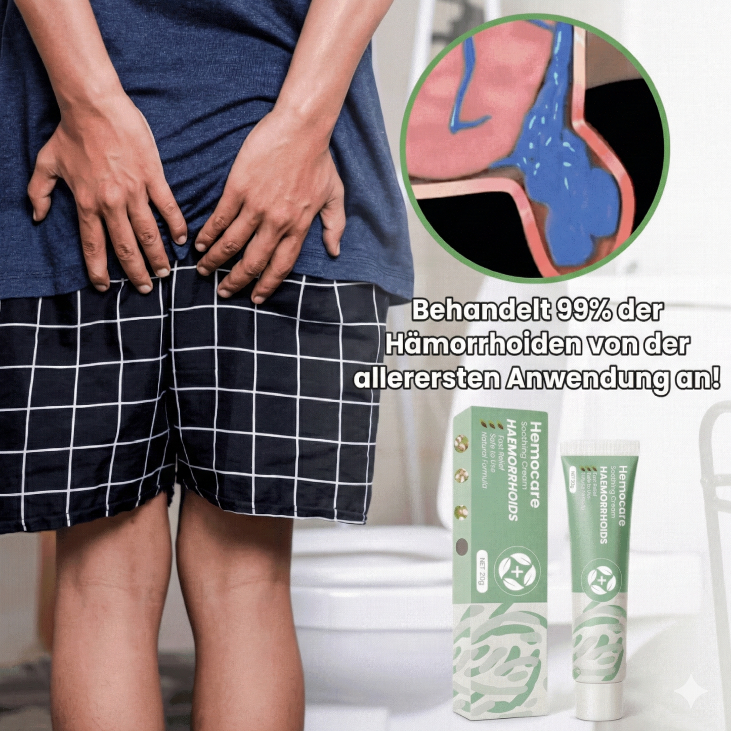 HemoCare™ Kräuter-Hämorrhoidencreme | Behandelt 99 % aller Hämorrhoiden bereits nach der ersten Anwendung!